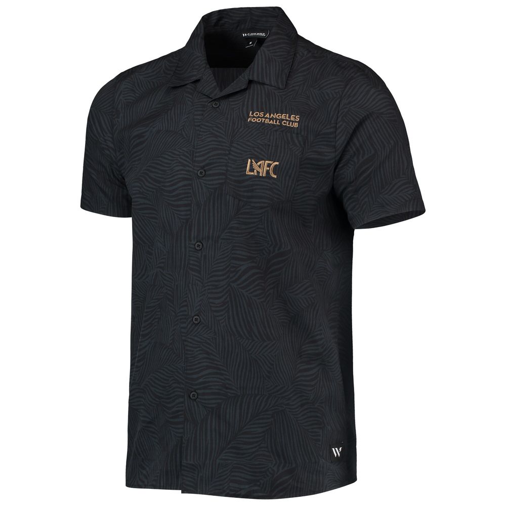 Men's The Wild Collective Black LAFC Abstract Palm Button-Up Shirts