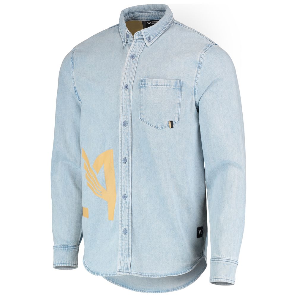 Men's The Wild Collective Blue LAFC Denim Button-Down Long Sleeve Shirt