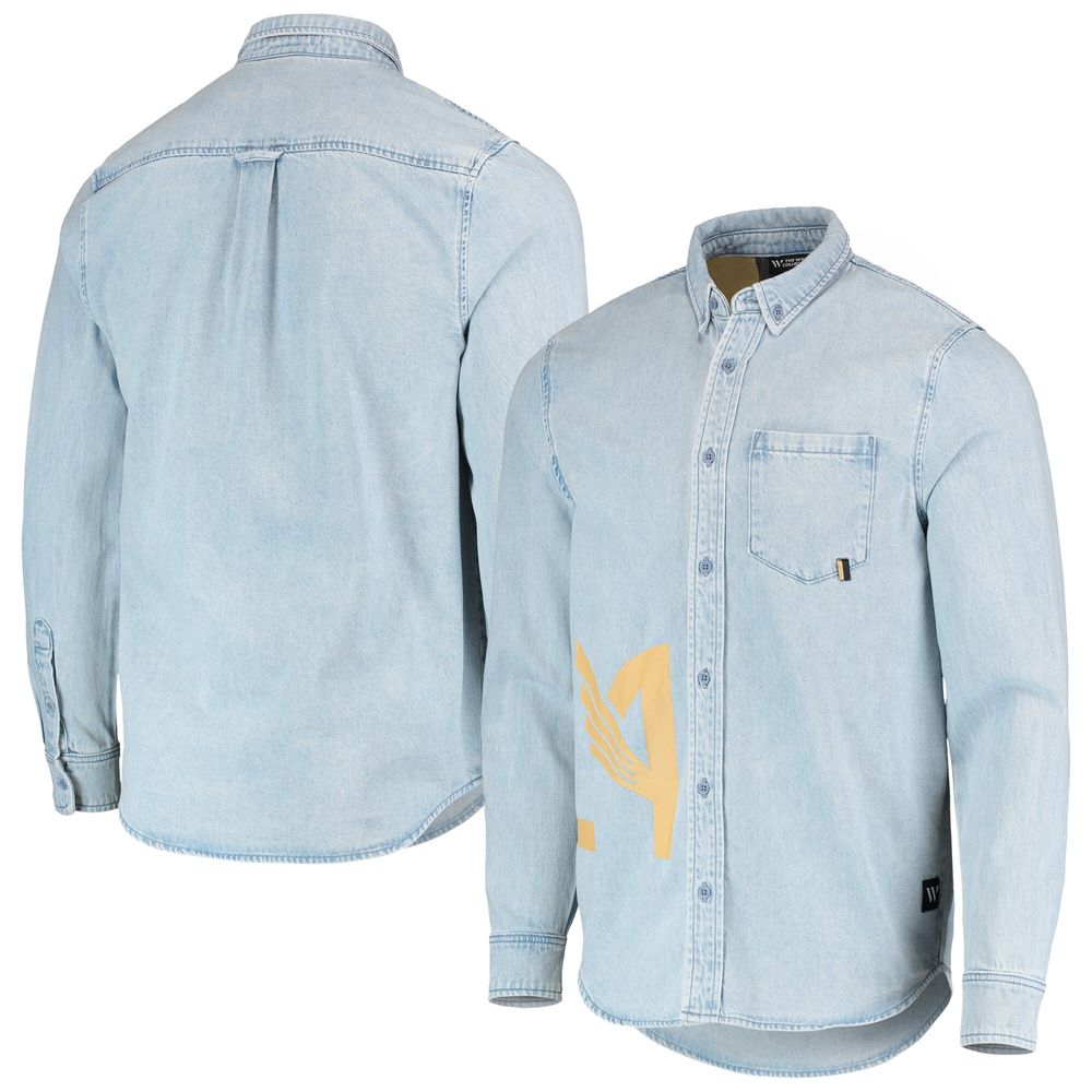 Men's The Wild Collective Blue LAFC Denim Button-Down Long Sleeve Shirt