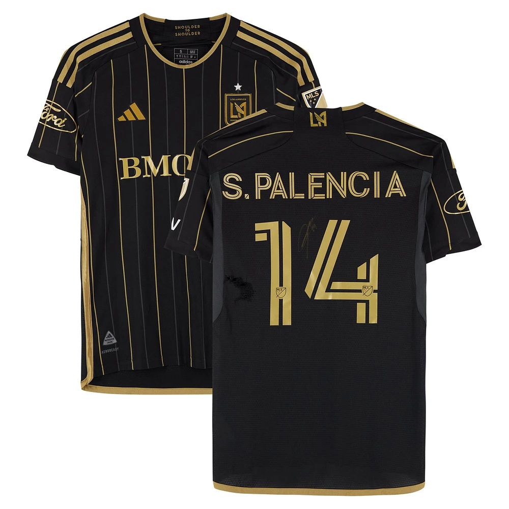Sergi Palencia LAFC Autographed Match-Used #14 adidas Jersey from the 2024 MLS Season