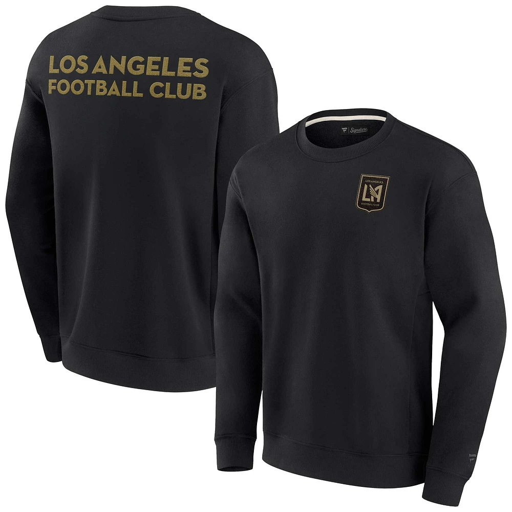 Unisex Fanatics Black LAFC Super Soft Pullover Crew Sweatshirt