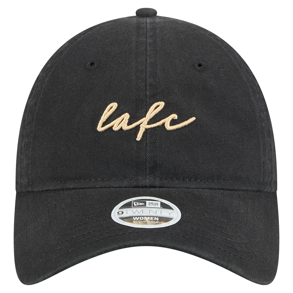 Women's New Era  Black LAFC Script 9TWENTY Adjustable Hat