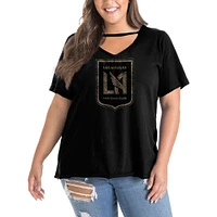 5th & Ocean by New Era T-shirt athlétique à encolure en V pour bébé LAFC noir taille plus femme