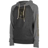 Women's 5th & Ocean by New Era Heathered Black/Heathered Gray LAFC Jersey Raglan Pullover Hoodie