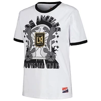 Women's 5th & Ocean by New Era White LAFC Throwback Ringer T-Shirt