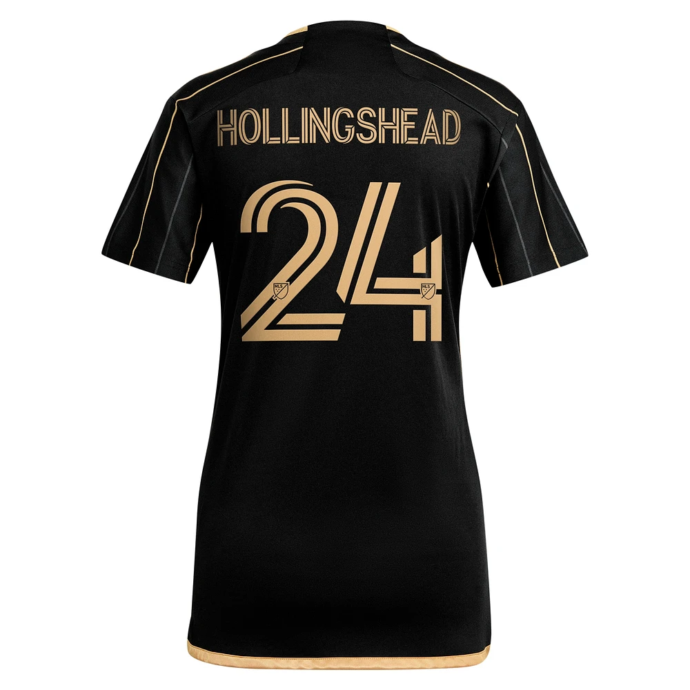 Maillot de joueur réplique principal adidas Ryan Hollingshead noir LAFC 2024 pour femme