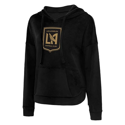 Sweat à capuche en velours noir LAFC Intermission pour femme Concepts Sport