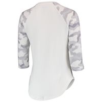 Women's Concepts Sport White/Gray LAFC Composite 3/4-Sleeve Raglan Top