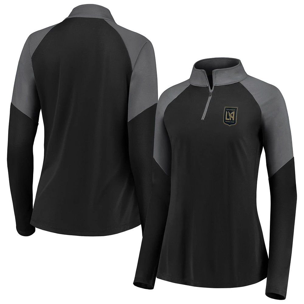 Pull à glissière quart de tour interlock noir LAFC Fanatics pour femme