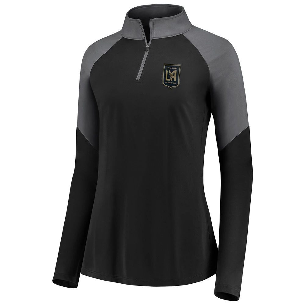 Pull à glissière quart de tour interlock noir LAFC Fanatics pour femme