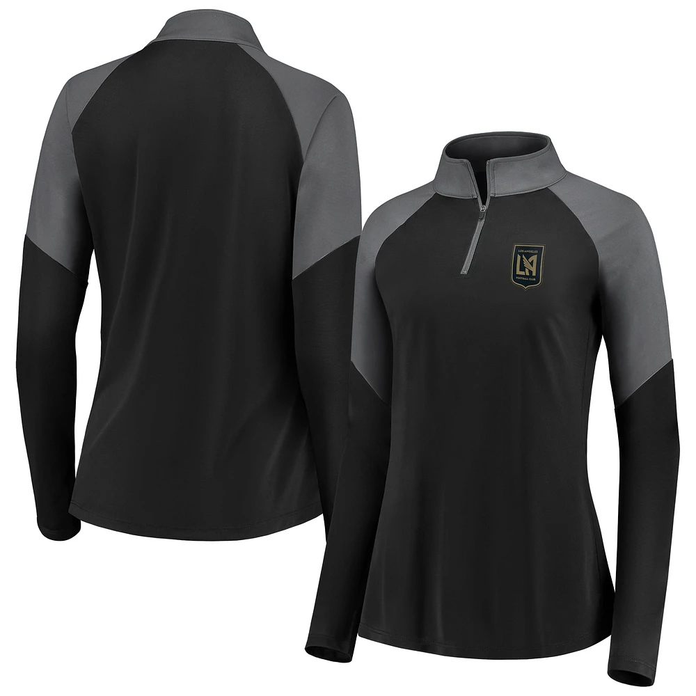 Pull à glissière quart de tour interlock noir LAFC Fanatics pour femme