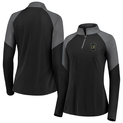 Pull à glissière quart de tour interlock noir LAFC Fanatics pour femme