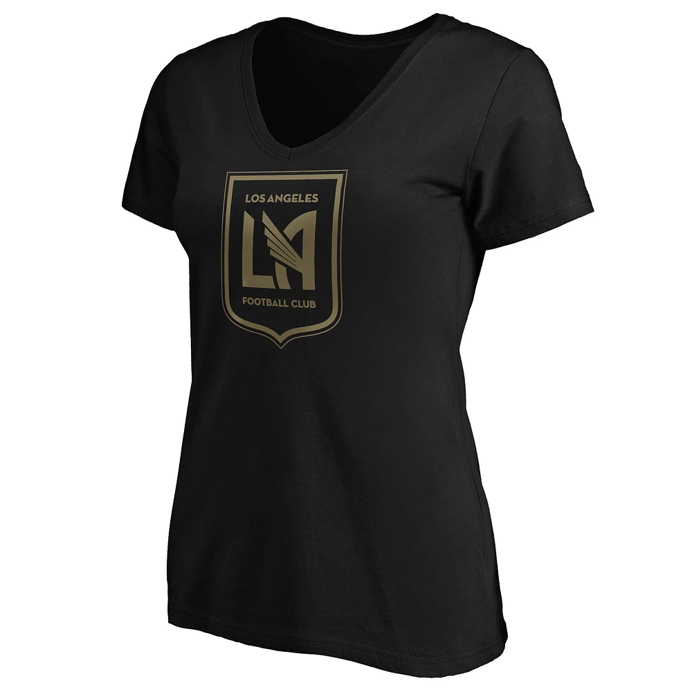 Fanatics pour femmes Carlos Vela Noir LAFC Nom et numéro Authentic Stack - T-shirt à col en V