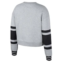 Women's Stadium Essentials Heather Gray LAFC Scrimmage Cropped Pullover Sweatshirt