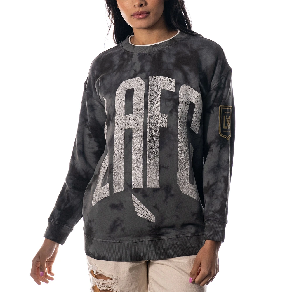 Women's The Wild Collective Black LAFC Double Collar Pullover Sweatshirt