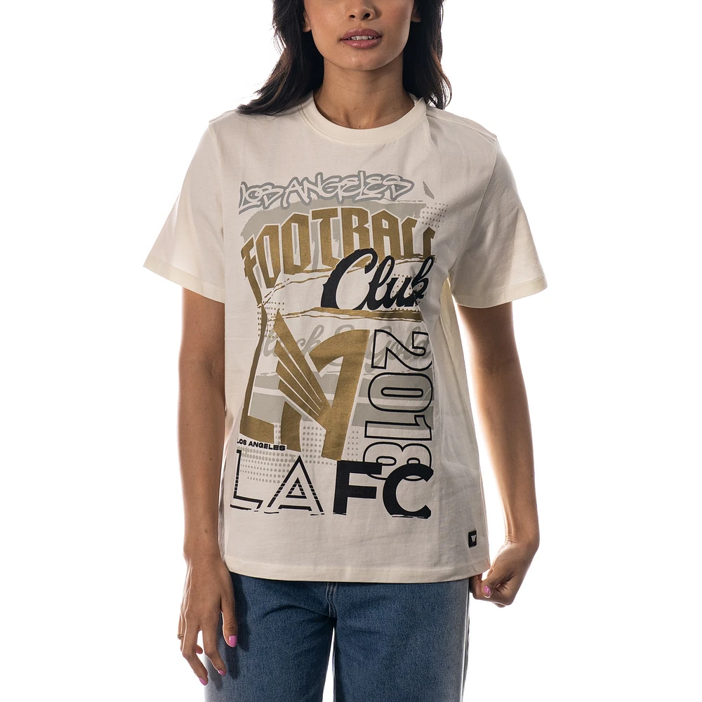 Women's The Wild Collective Cream LAFC Oversized Washed T-Shirt