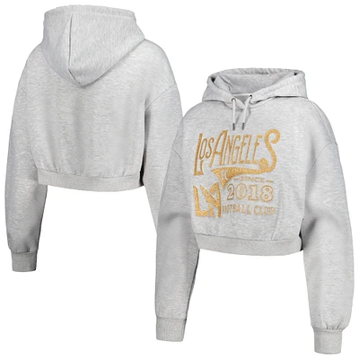 Women's The Wild Collective Heather Gray LAFC Cropped Pullover Hoodie