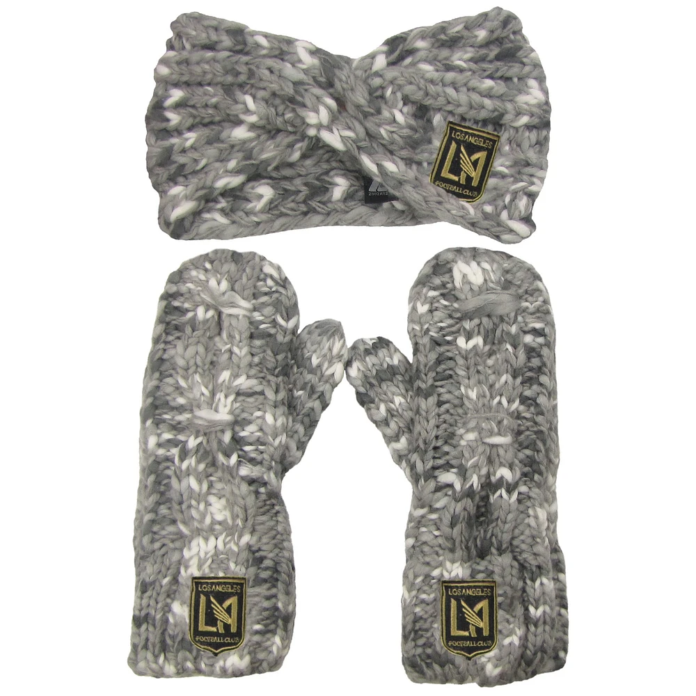 Women's ZooZatz Gray LAFC Marled Headband and Mittens Set