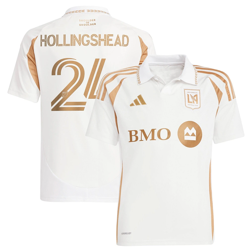 Maillot de joueur secondaire réplique blanc adidas Ryan Hollingshead LAFC 2025 pour jeunes
