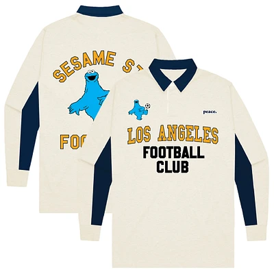 Youth Peace Collective x Sesame Street Cream LAFC Rugby Long Sleeve Polo