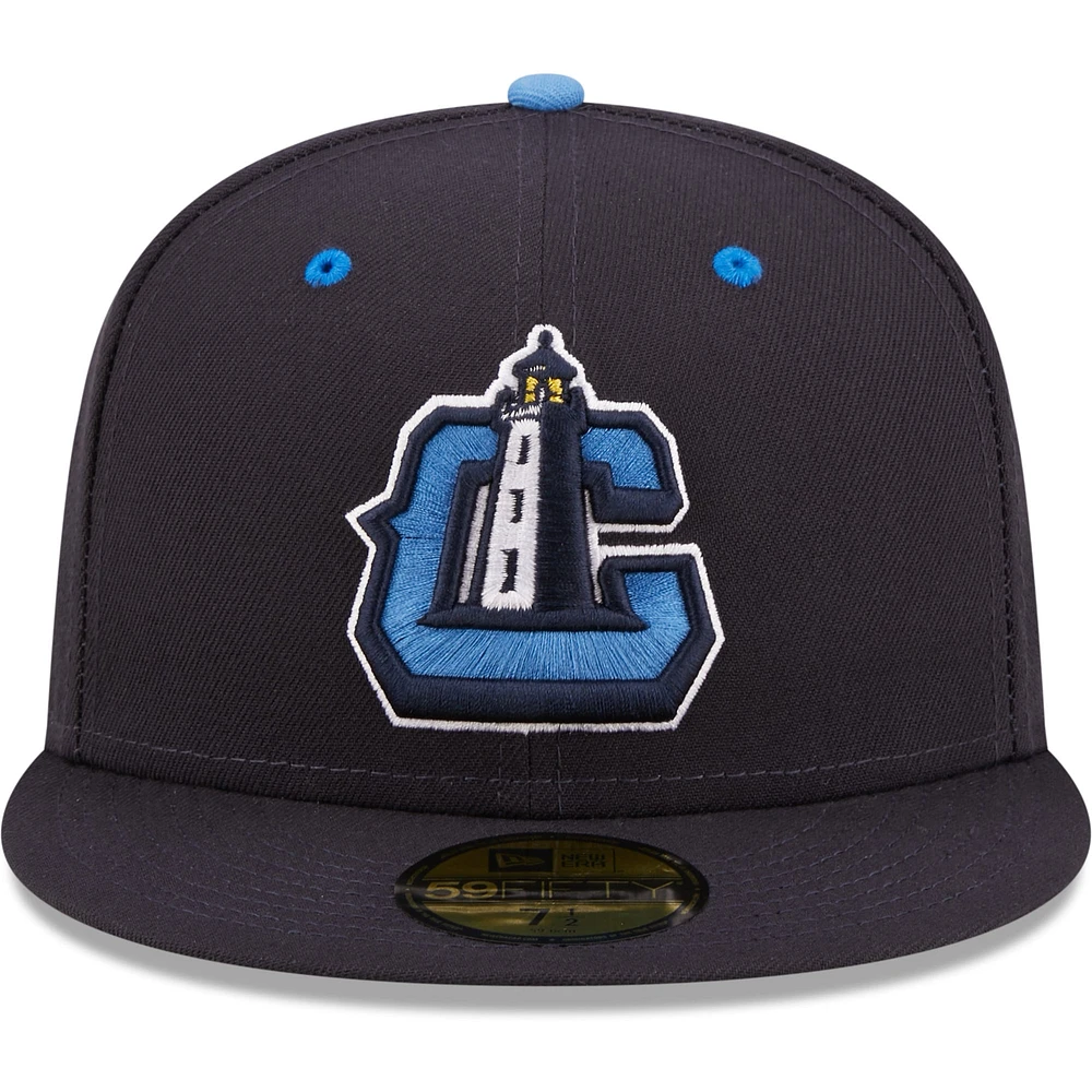 Men's New Era Navy Lake County Captains Authentic Collection 59FIFTY Fitted Hat