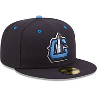 Men's New Era Navy Lake County Captains Authentic Collection 59FIFTY Fitted Hat