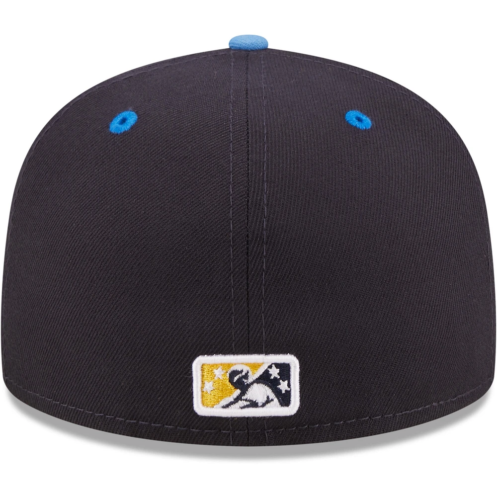 Men's New Era Navy Lake County Captains Authentic Collection 59FIFTY Fitted Hat
