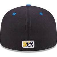 Men's New Era Navy Lake County Captains Authentic Collection 59FIFTY Fitted Hat