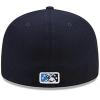 Casquette ajustée 59FIFTY Captains Marvel x Minor League New Era pour homme, bleu marine