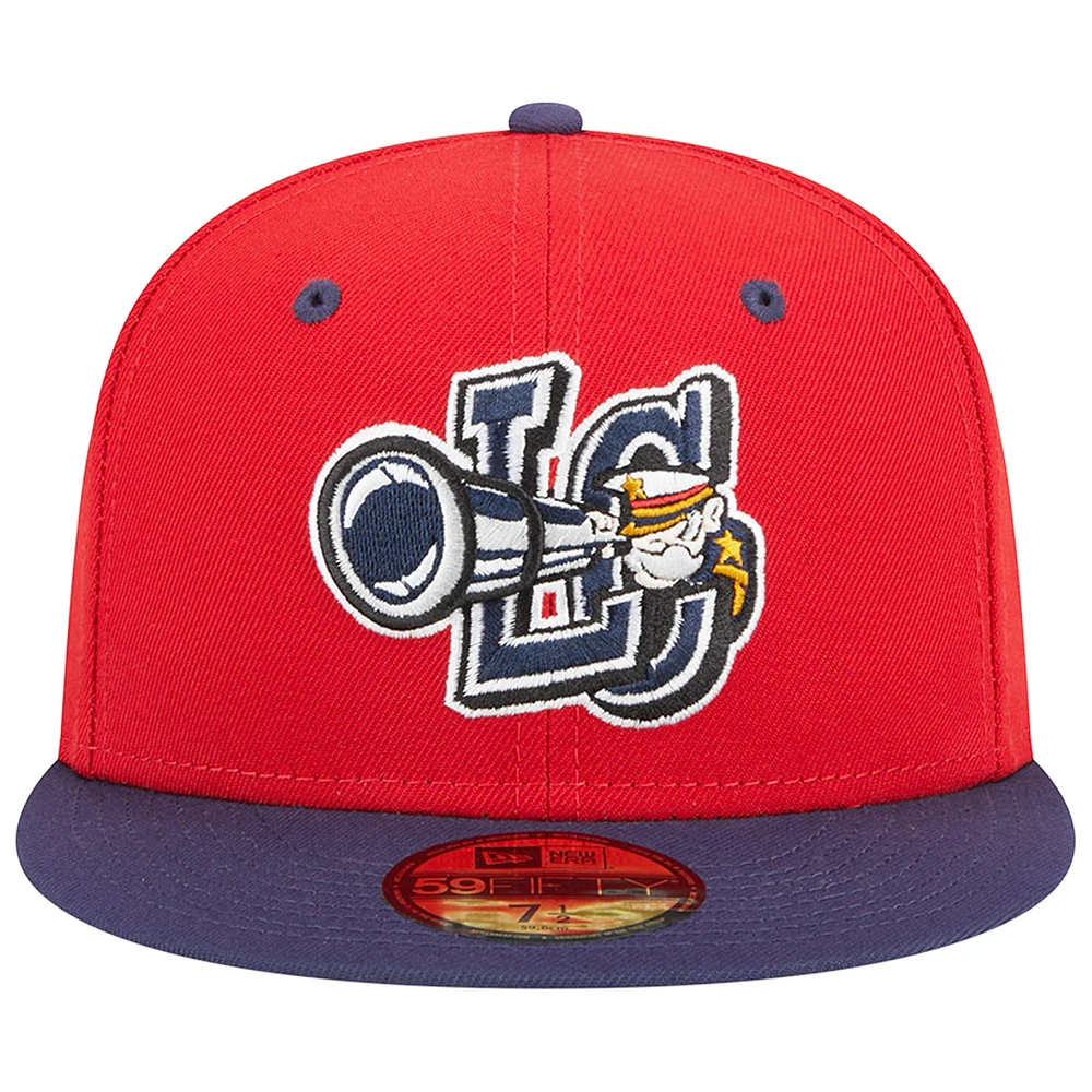 Men's New Era Red Lake County Captains Theme Nights 20th Anniversary Alternate 3 59FIFTY Fitted Hat