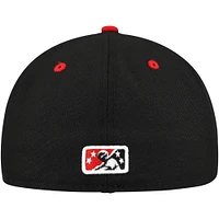 Casquette ajustée 59FIFTY Lansing Lugnuts Authentic Collection New Era pour hommes, noir/rouge