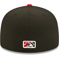 Men's New Era Black Lansing Lugnuts Authentic Collection Team 59FIFTY Fitted Hat