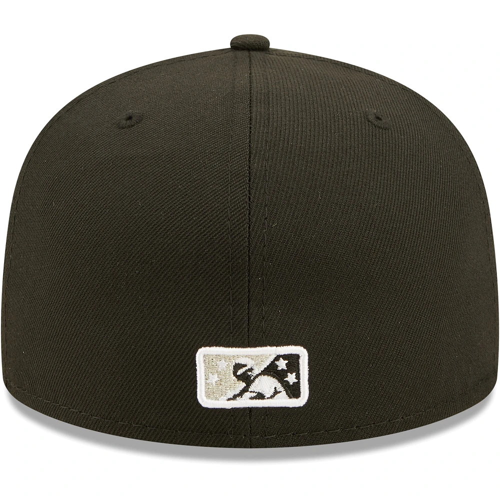 Casquette ajustée Authentic Collection Team 59FIFTY Lansing Lugnuts New Era pour homme, noire