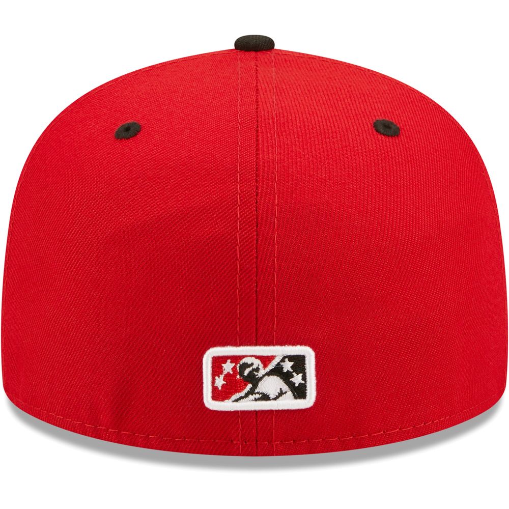 Men's New Era Red Lansing Lugnuts Authentic Collection Team Home 59FIFTY Fitted Hat