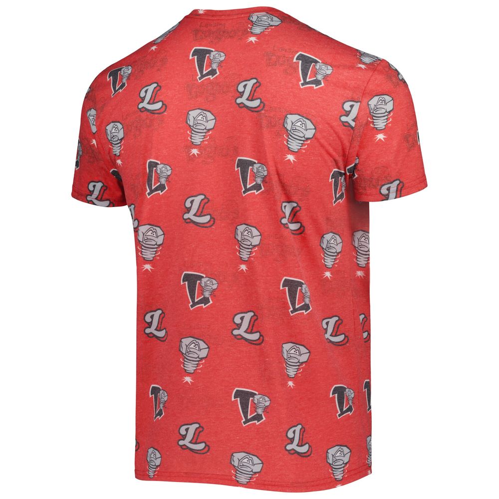 Men's Red Lansing Lugnuts Allover Print Crafted T-Shirt