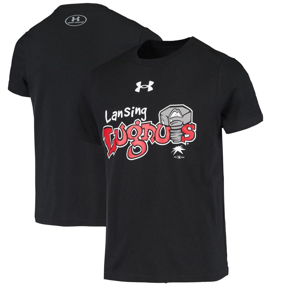 Youth Under Armour Black Lansing Lugnuts Team Logo T-Shirt