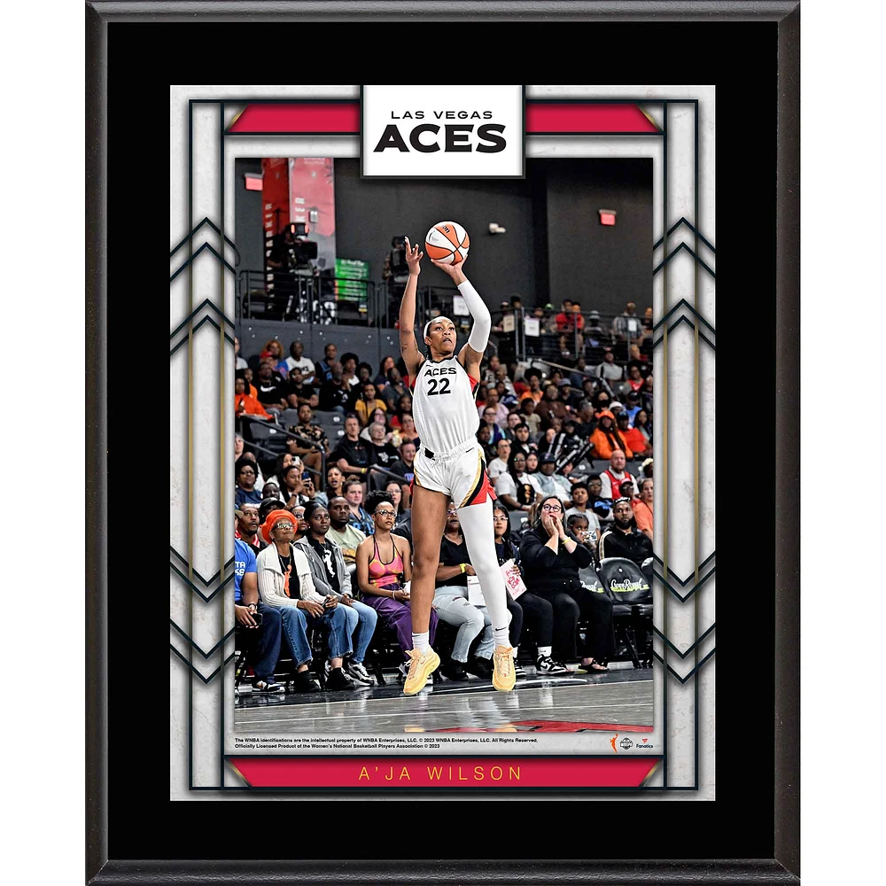Plaque de joueur sublimée A'ja Wilson Las Vegas Aces 10,5" x 13"
