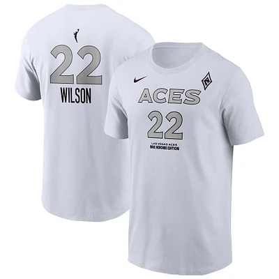Men's Nike A'ja Wilson White Las Vegas Aces Heroine Edition Name & Number T-Shirt