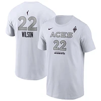 Men's Nike A'ja Wilson White Las Vegas Aces Heroine Edition Name & Number T-Shirt