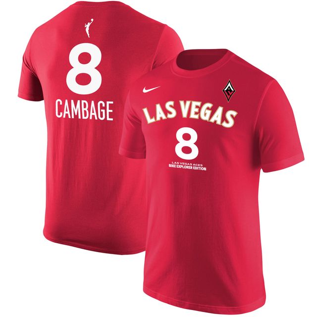 T-shirt Nike Liz Cambage rouge pour homme Las Vegas Aces Explorer Edition Name & Number