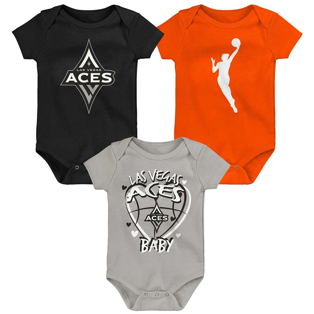 Newborn Outerstuff  Las Vegas Aces Slide Home 3-Piece Creeper Set