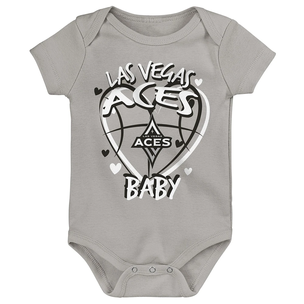 Newborn Outerstuff  Las Vegas Aces Slide Home 3-Piece Creeper Set