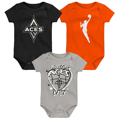 Newborn Outerstuff  Las Vegas Aces Slide Home 3-Piece Creeper Set
