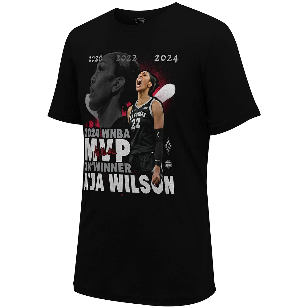 Stadium Essentials A'ja Wilson Black Las Vegas Aces  2024 Crossroads T-Shirt