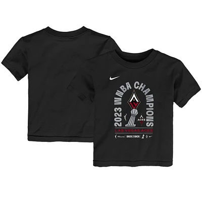 T-shirt noir pour tout-petits, Las Vegas Aces 2023, WNBA Finals Champions Locker Room, authentique