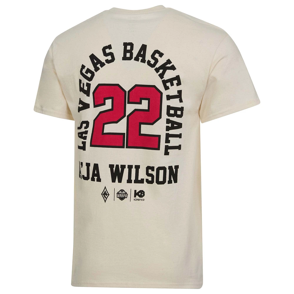 T-shirt unisexe A'ja Wilson Natural Las Vegas Aces Player ID Arch