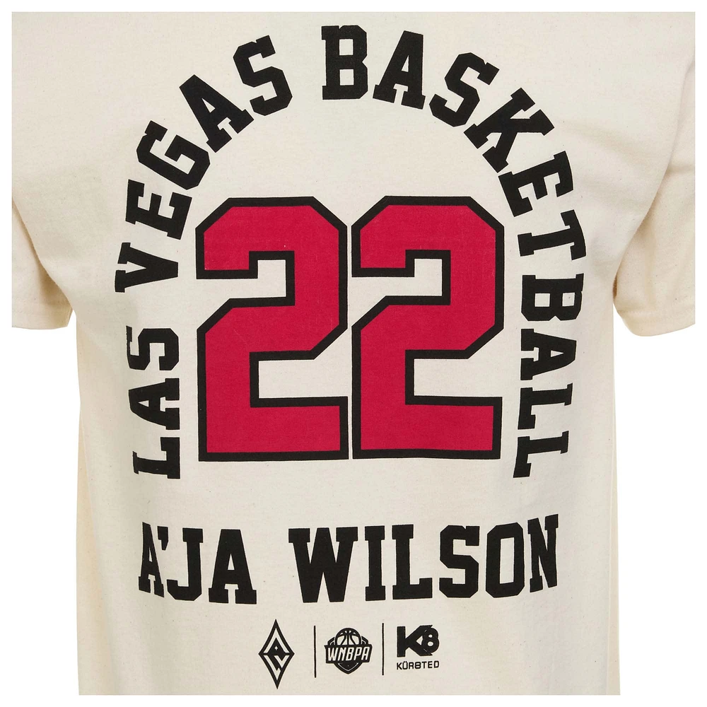 T-shirt unisexe A'ja Wilson Natural Las Vegas Aces Player ID Arch