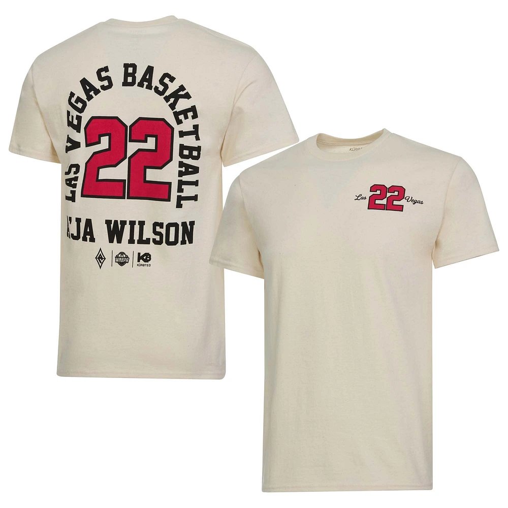 T-shirt unisexe A'ja Wilson Natural Las Vegas Aces Player ID Arch
