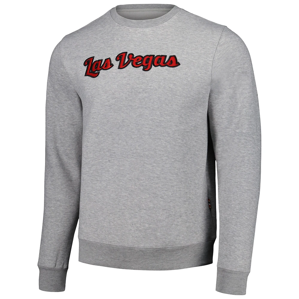 Unisex Kur8ted Heather Gray Las Vegas Aces Satin Stitch Core Pullover Sweatshirt