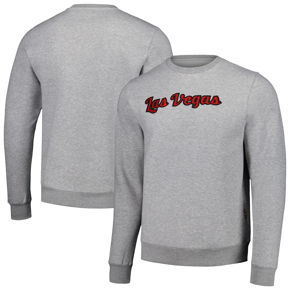 Unisex Kur8ted Heather Gray Las Vegas Aces Satin Stitch Core Pullover Sweatshirt